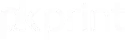 logo firmy PKprint v bílé barvě