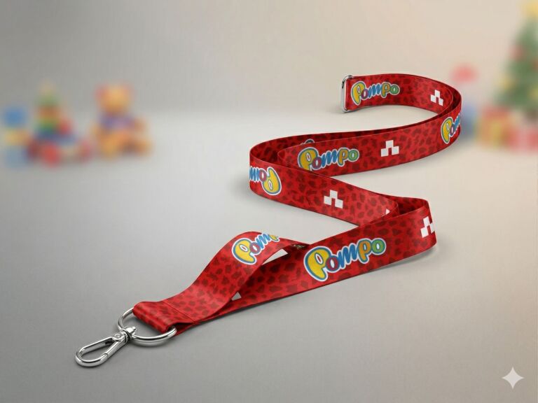 U hračkářství Pompo se musíme držet hravosti, barev a radosti. Lanyard (nebo postaru klíčenka na krk) je v tomto případě výrazný kousek merche, který hned upoutá pozornost. Tady jsou popisky pro tvůj web: Metadata pro web (SEO) Název souboru: reklamni-lanyard-pompo-cervena-klicenka.jpg (Opět: bez diakritiky, s pomlčkami, ideální pro vyhledávače.) Alternativní text (Alt text): Detailní pohled na červený lanyard Pompo s leopardím vzorem, barevným logem hračkářství a bílým kostičkovým symbolem na profesionálním šedém pozadí